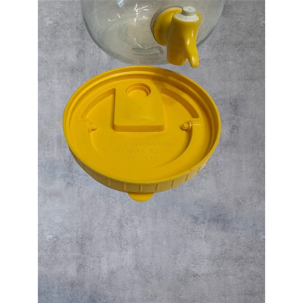 Miner Container Inc Sun Tea Glass Beverage Dispenser Yellow 1 Gallon Retro EXCL